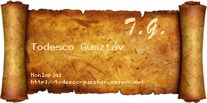 Todesco Gusztáv névjegykártya